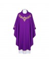Purple chasuble, embroidered belt - IHS (112)