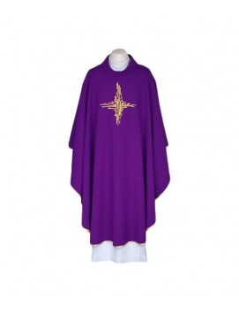 Casula viola, cintura ricamata - Croce (116)