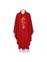 Red chasuble, embroidered belt - Cross, ears (118)