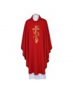 Red chasuble, embroidered belt - Cross, ears (118)