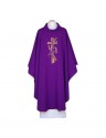 Purple chasuble, embroidered belt - Cross, ears (120)