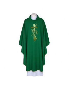 Ornat zielony, pas haftowany - Krzyż, kłosy