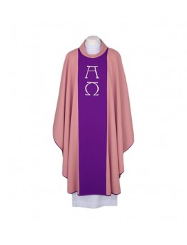 Pink chasuble, embroidered belt (123)