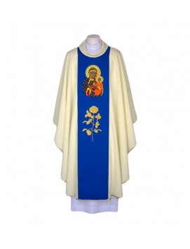 Casulla mariana con la imagen de Nuestra Señora de Czestochowa (130)