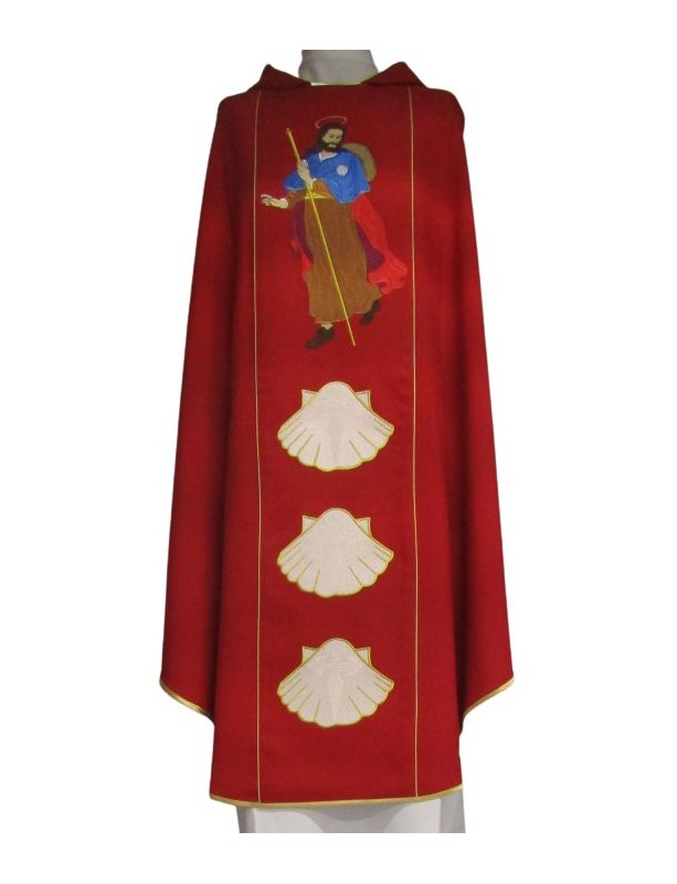 Rotes Messgewand, gestickt - St. Jakobus