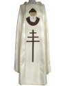 Embroidered chasuble of Saint Charbel - ecru rosette fabric