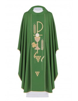Chasuble embroidered with the symbol of the Chalice - green (H1)