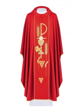 Messgewand, bestickt mit dem Symbol des Kelches - rot (H2)