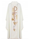 Embroidered chasuble with the symbol of the Chalice - ecru (H4)