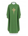 Chasuble brodée avec le symbole de la Croix - verte (H2)