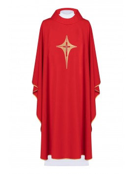 Casulla bordada con el símbolo de la Cruz - roja (H2)
