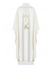 Embroidered chasuble with IHS symbol- ecru (H3)