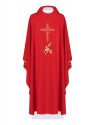 Chasuble brodée avec symbole IHS - rouge (H3)