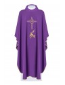 Chasuble brodée avec symbole IHS - violet (H3)