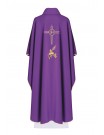 Embroidered chasuble with IHS symbol - purple (H3)