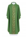Embroidered chasuble with decorative belt - green (H4)