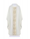 Casulla bordada con pas decorativo - cruda (H4)