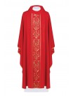 Embroidered chasuble with decorative belt - red (H4)