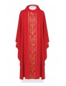 Embroidered chasuble with decorative belt - red (H4)