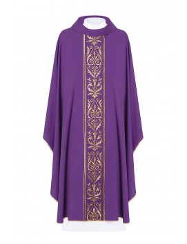 Casula ricamata con cintura decorativa - viola (H4)