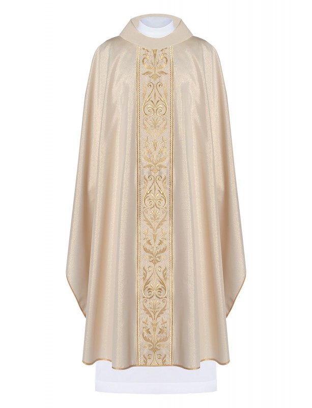 Chasuble brodée avec ceinture décorative - doré (H4)