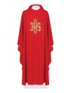 Embroidered chasuble with IHS symbol - red (H5)