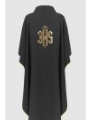 Embroidered chasuble with IHS symbol - black (H5)