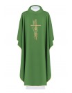 Alpha Omega embroidered chasuble - green (H6)