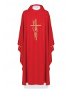 Alpha Omega embroidered chasuble - red (H6)