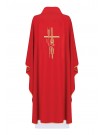 Alpha Omega embroidered chasuble - red (H6)