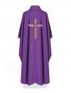 Chasuble embroidered Cross with IHS symbol - purple (H7)