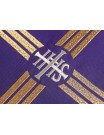 Chasuble embroidered Cross with IHS symbol - purple (H7)