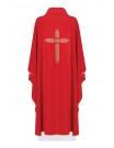 Embroidered chasuble Cross with IHS symbol - red (H7)