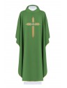 Besticktes Messgewand Kreuz mit IHS-Symbol - grün (H7)