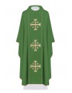 Embroidered chasuble Jerusalem Crosses - green (H8)