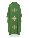 Embroidered chasuble Jerusalem Crosses - green (H8)