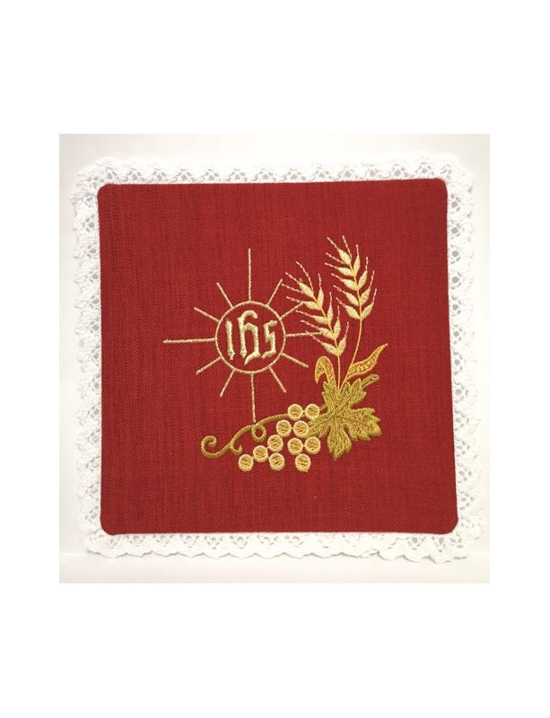 Chalice red pall - IHS Embroidery