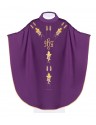 Chasuble embroidered with IHS grape symbol - purple (H13)