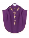 Chasuble embroidered with IHS grape symbol - purple (H13)