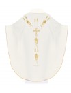 Embroidered chasuble with IHS grape symbol - ecru (H13)