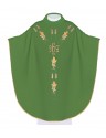Embroidered chasuble with IHS grape symbol - green (H13)