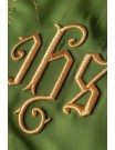 Embroidered chasuble with IHS grape symbol - green (H13)