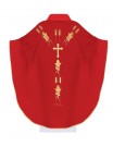 Embroidered chasuble with IHS grape symbol - red (H13)