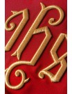 Embroidered chasuble with IHS grape symbol - red (H13)