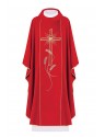 Embroidered chasuble Cross with IHS symbol - red (H14)