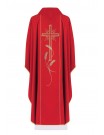 Embroidered chasuble Cross with IHS symbol - red (H14)