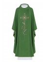 Embroidered chasuble Cross with IHS symbol - green (H14)