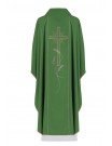 Embroidered chasuble Cross with IHS symbol - green (H14)