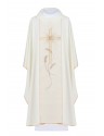 Chasuble embroidered Cross with IHS symbol - ecru (H14)