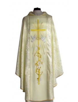 Chasuble de mariage - couleur rosette crème